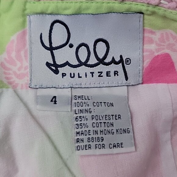 LILLY PULITZER Pink Nautilus Shell Print Strapless Halter Cotton Sheath Dress 4 - Picture 4 of 10